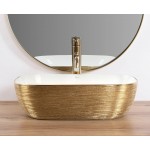 Накладной умывальник Rea Belinda Gold Matt White